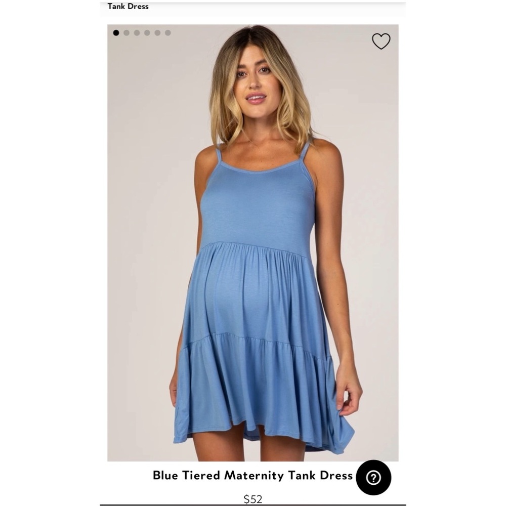 Pink Blush Maternity Blue Tiered Tank Dress